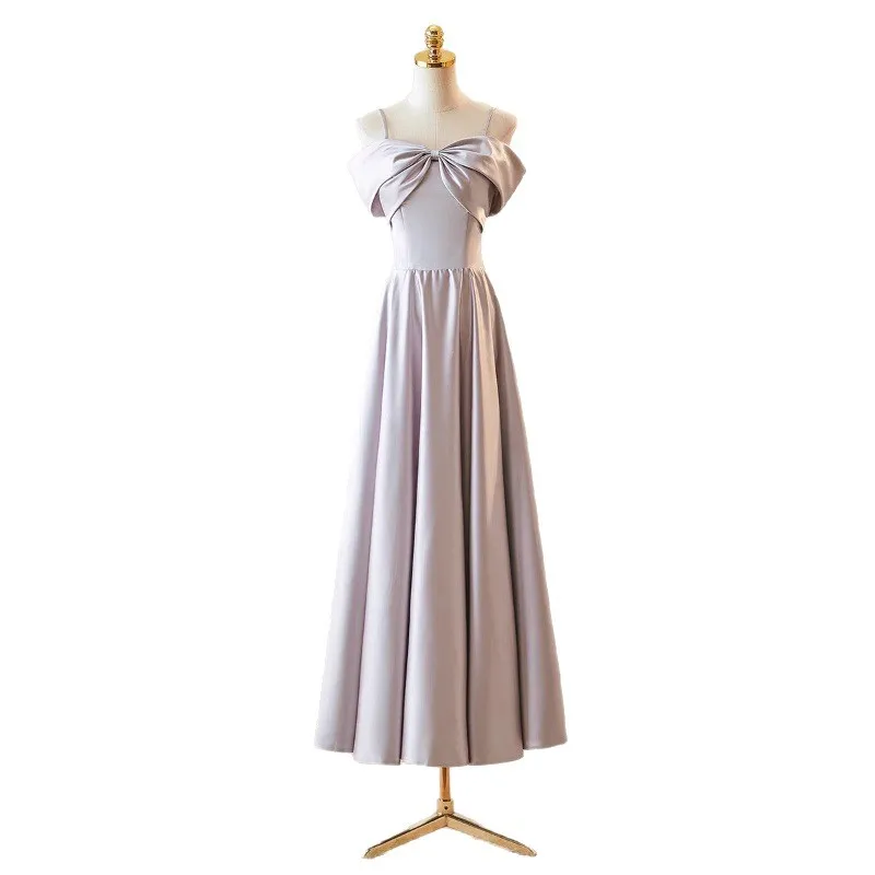Purple Bridesmaid Dress 2026 New Graduation Niche High-end Satin Evening Dress Long Skirt Can Be Worn on A Customized Basis view 5