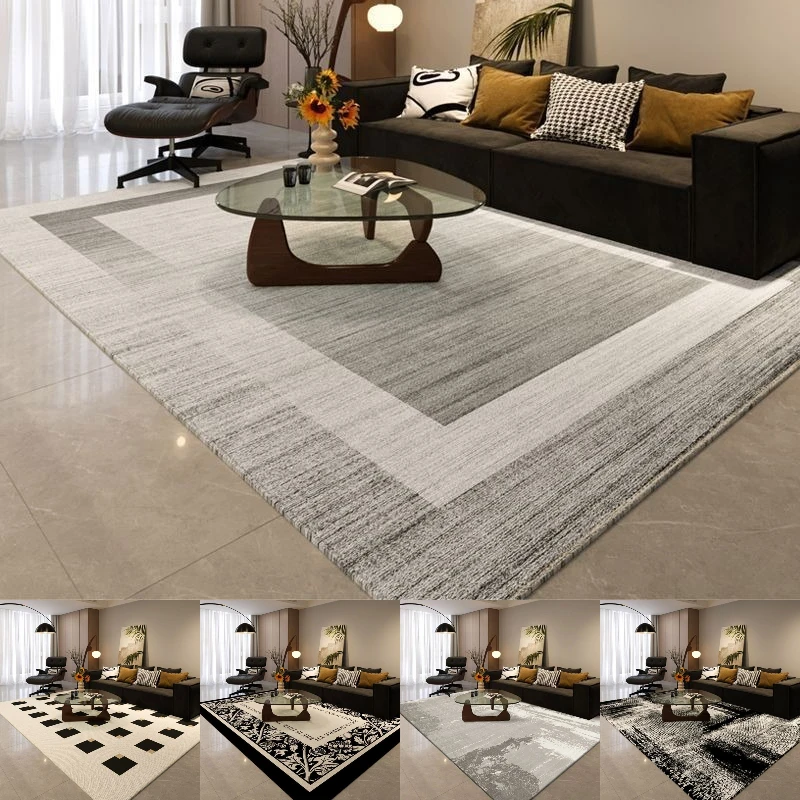 Einfacher und moderner großer Teppich, rutschfest, verschleißfest, Teppich für Wohnzimmer, Schlafzimmer, weiche Bodenmatte, Heimdekoration, schön