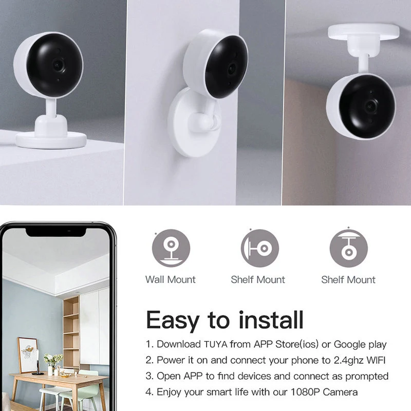 Tuya Smart WiFi IP Camera 3MP Indoor Security Camera for Baby Monitor Pet Care Two Way Audio Night Vision Smart Network Camera