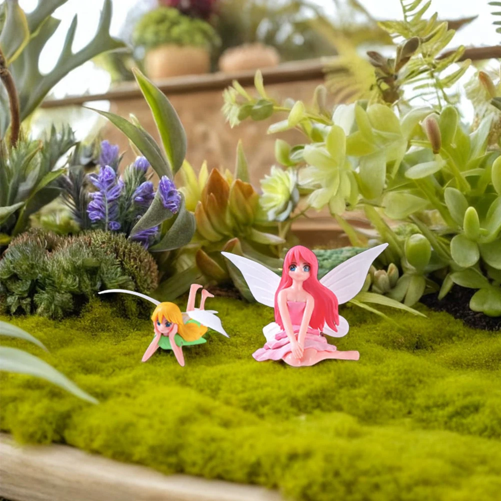 

4pcs Miniature Fairy Figurines Micro Landscape Decor Statue Flower Pot Bonsai Cake Decoration Accessories Fade