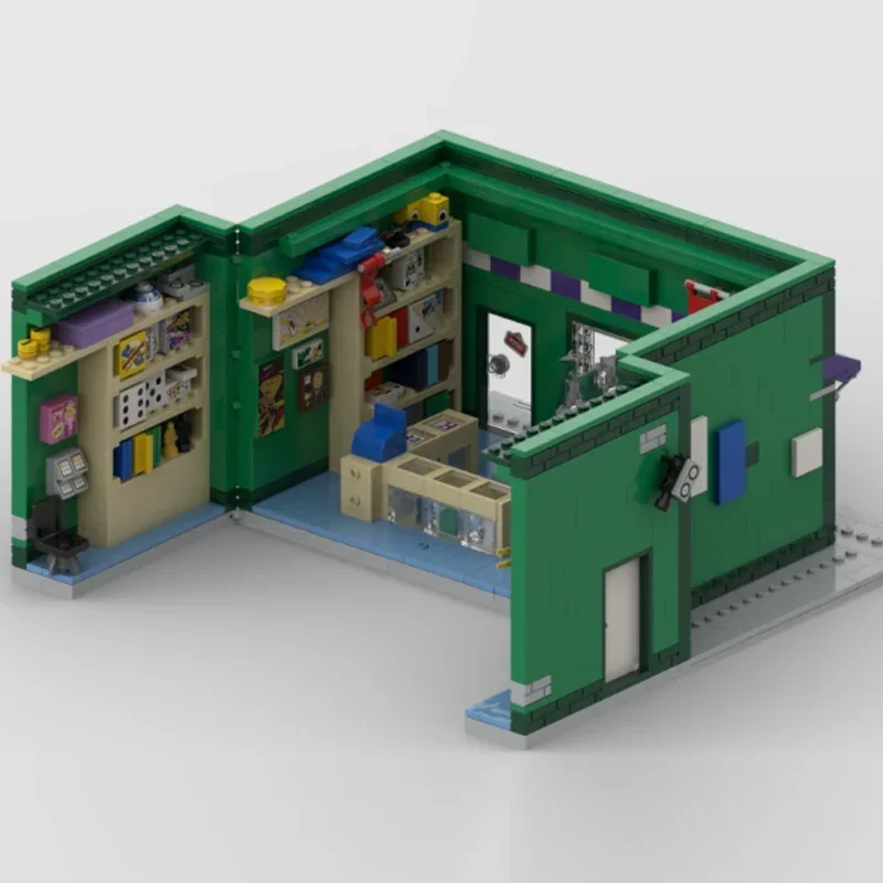 Modelo de Anime Popular, ladrillo de construcción MOC, tienda de tarjetas de béisbol Springfield, tecnología Modular, regalo, vacaciones, montar, traje de juguete para niños