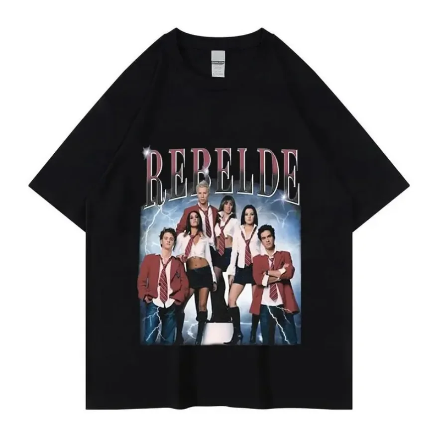 Cotton Men Women Rebelde RBD World Tour T Shirt Tee Fashion Tshirt Streetwear Hip Hop Short Sleeve T-Shirts Trend Clothes Top