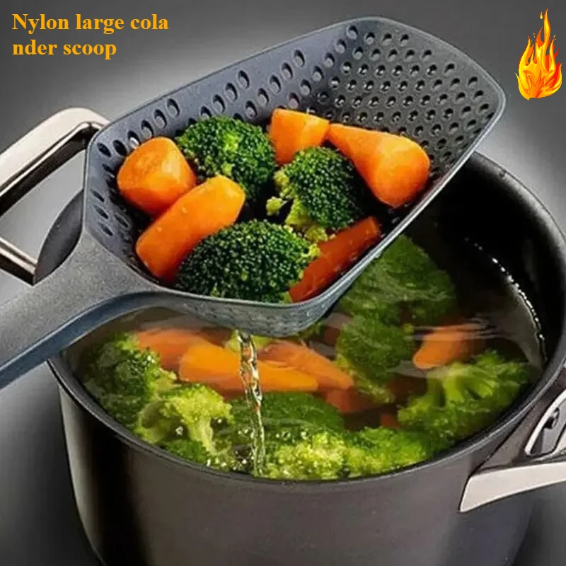 2pcs Strainer Spoon Large Funnel Fried Food Strainer Vegetable Food Water Filter Portable Home Kitchen Cooking Tools