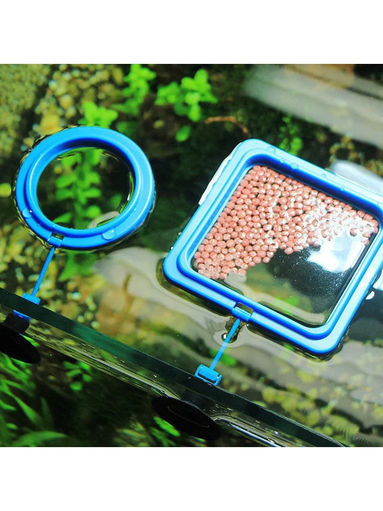 New Aquarium Feeding Ring Fish Tank Station Floating Food Tray  Square Circle Accessory Water Plant Buoyancy Suction