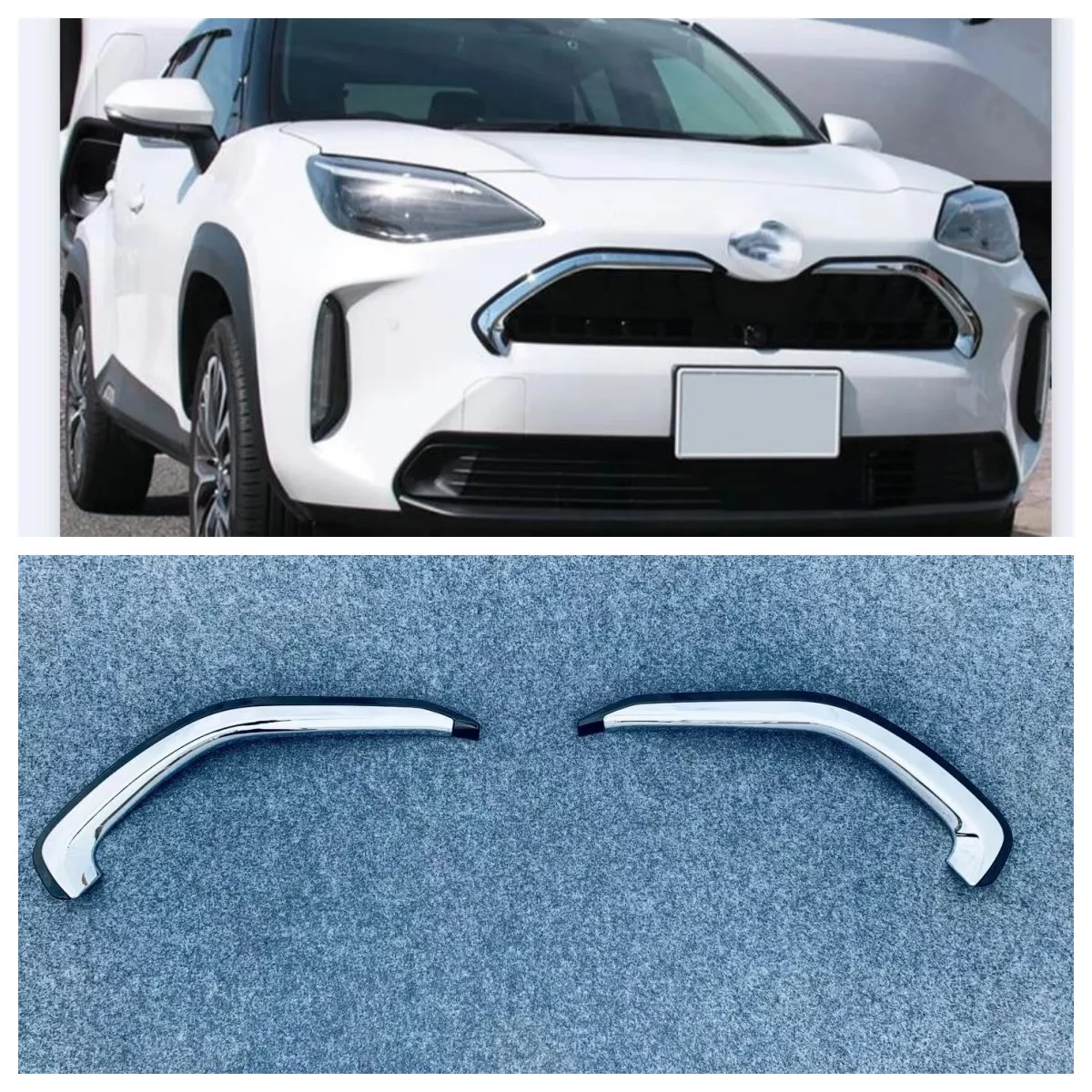 For Toyota Yaris Cross 2020 2021 2022 ABS Chrome Car Front Grille Cover Trims Protection Sticker Car Styling Accessories