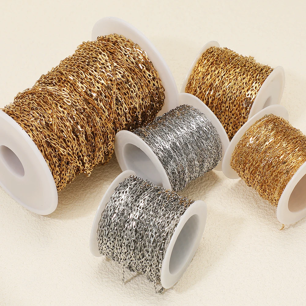 1 Meter robuste U-förmige Edelstahlketten für DIY handgefertigte Armbänder, Halsketten, Schmuckzubehör, Körperketten und Ohrringe. – Detail 5