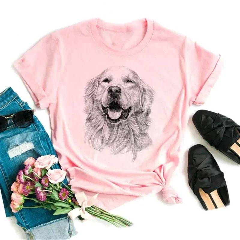 

New Lovely Dog Paws Printed T Shirt Women Summer Tops Cartoon Graphic Print 90s Girls Tee Animal Female T-shirts Shirts