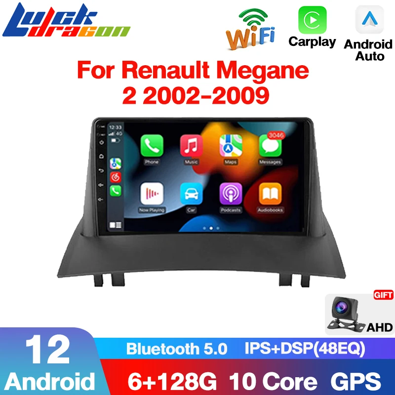 

2Din 4G Android 12 Car Radio Carplay For Renault Megane 2 2002-2009 Navigation GPS Head Unit Stereo Multimedia Video Player WiFi