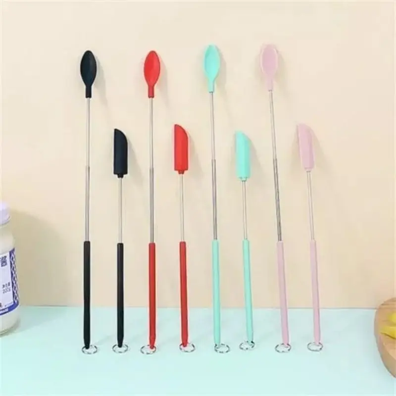 Mini silicone telescopic scraper/ scraping spoonsuitable for peanut butter and ketchuphoney cosmetics foundation nail polish