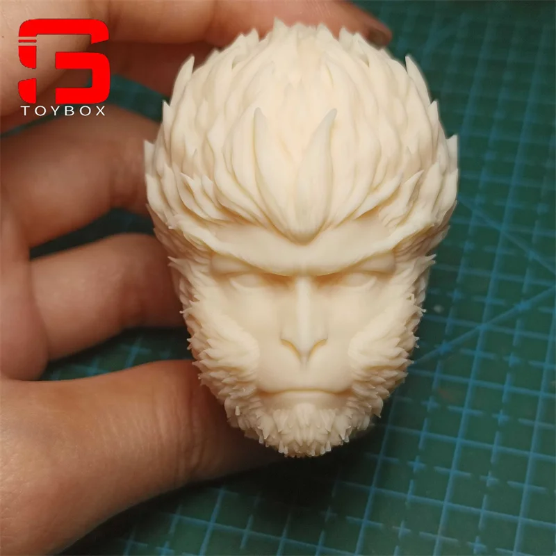 In Stock Unpainted 1/6 1/12 1/18 1/24 Black Myth Monkey WuKong Head Sculpt Carving Fit 12'' Male Soldier Action Figure Body