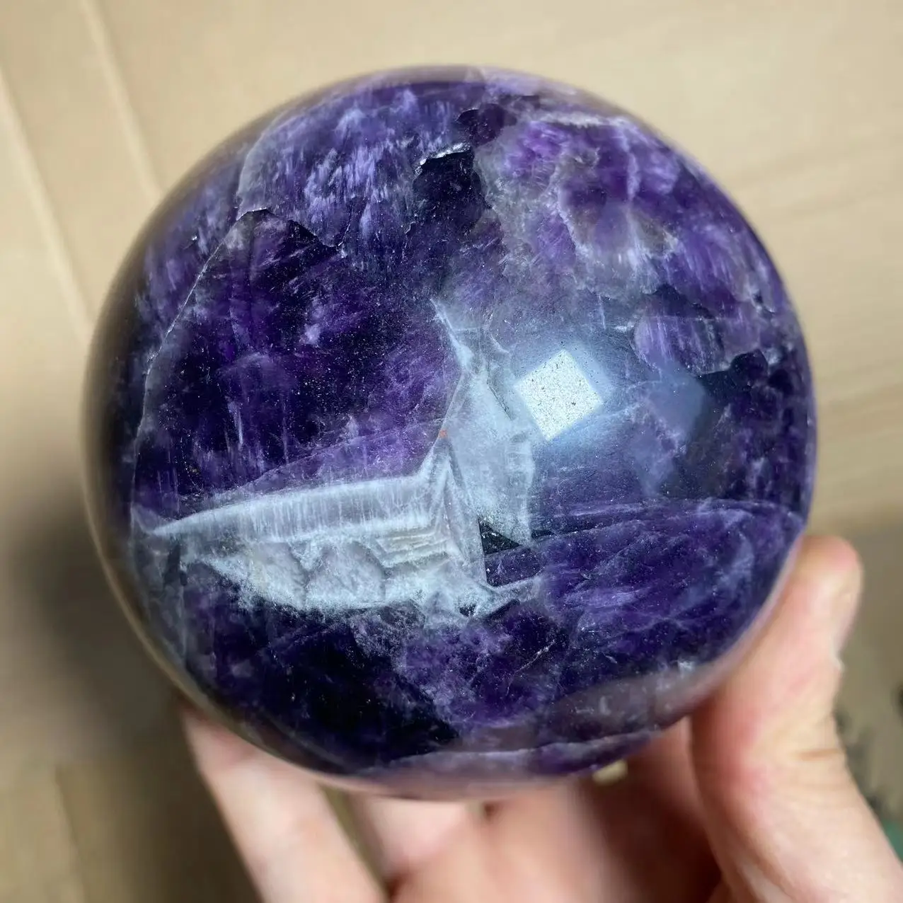 

Natural Dream Amethyst Quartz Crystal Sphere Ball Healing