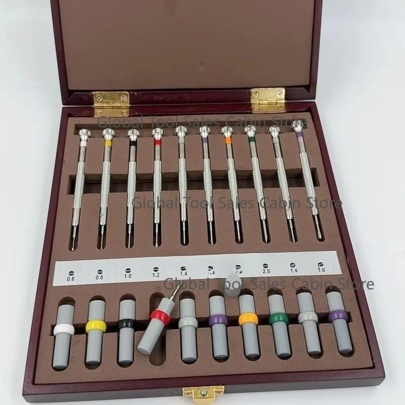 Wooden Box Packaging with 10PCS Set, High-quality Watch Repair Screwdriver, Stainless Steel Material