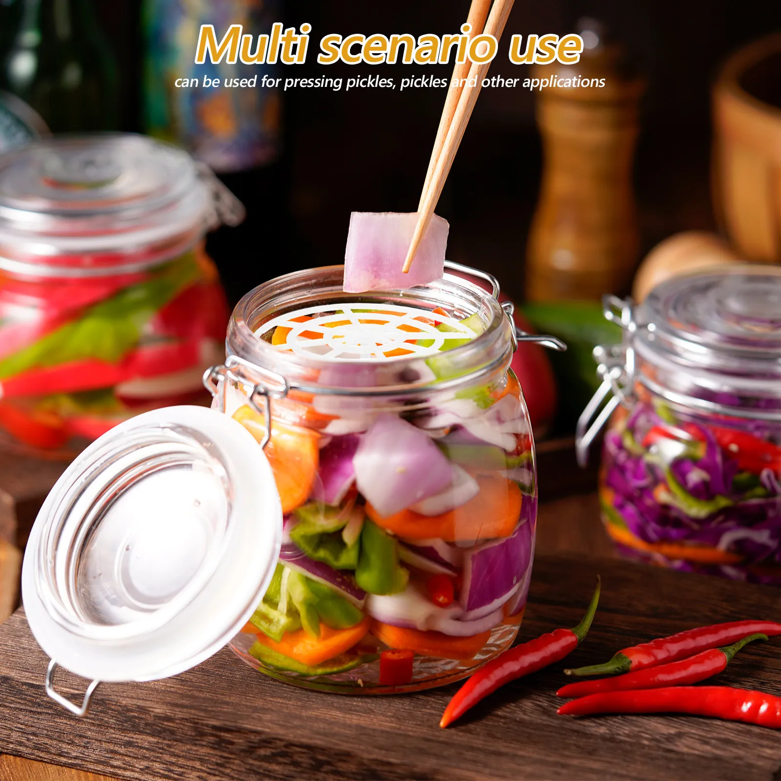 5Pcs Small Fermenting Weights Mesh Pickle Jar Press Tool Vegetable Fixer for Mason Jars Kitchen Fermentation Supplies