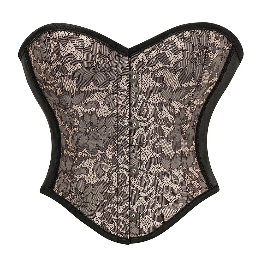 

Summer Fashion Corset Crop Top Plus Size Women's Bustier Overbust Brocade Sexy Lace up Floral Lingerie Vintage Victorian