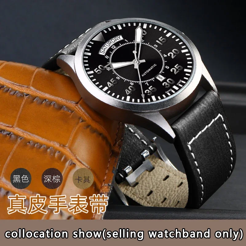 20 22 For Hamilton Khaki aviation Watch H77616533 H70615733 Watch Strap Genuine Leather jazz field Men WatchBand Military Style