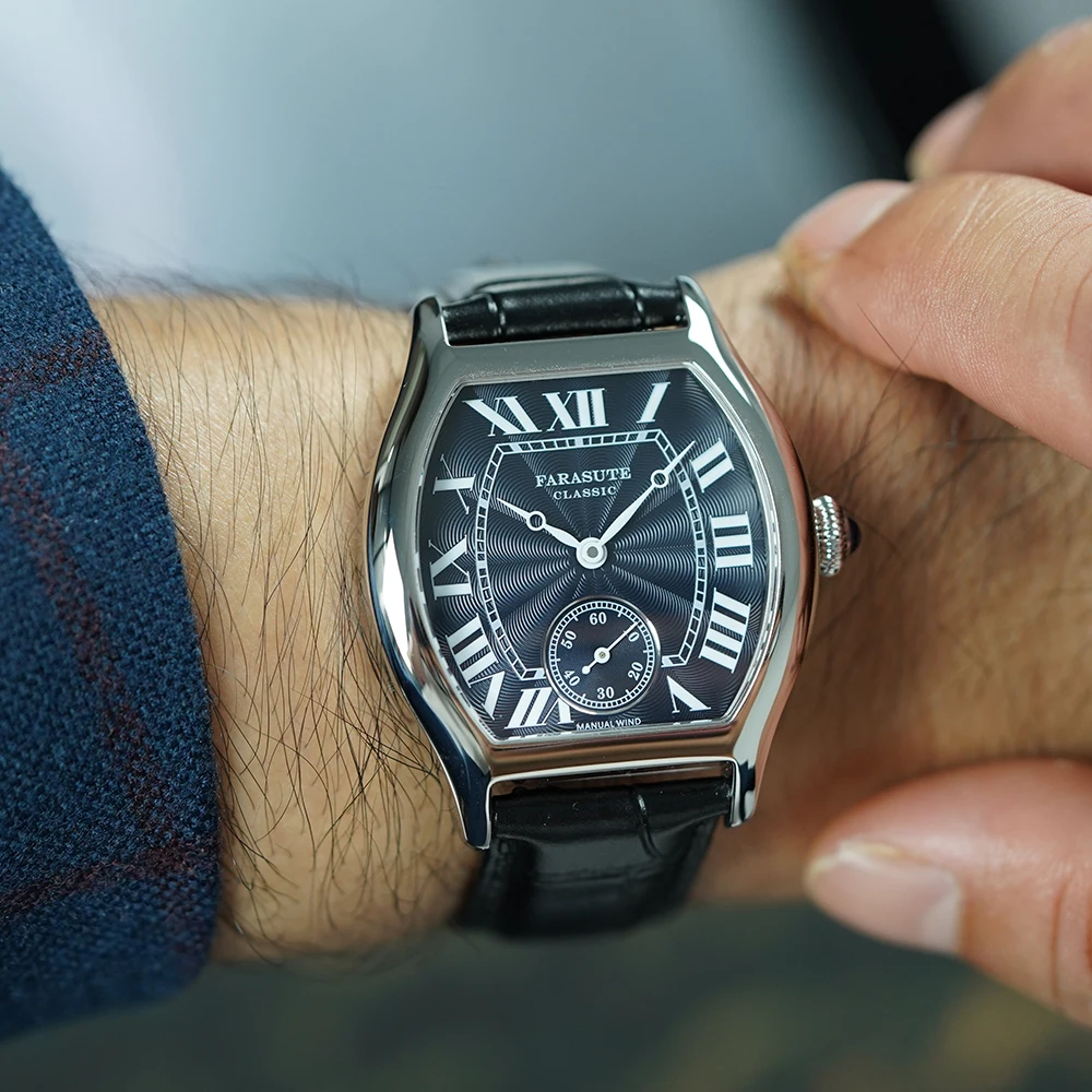 FARASUTE New Classic Hangzhou Customized Movement Manual Mechanical Watch Men Sapphire Crystal Small Second 50m Waterproof Reloj view 6