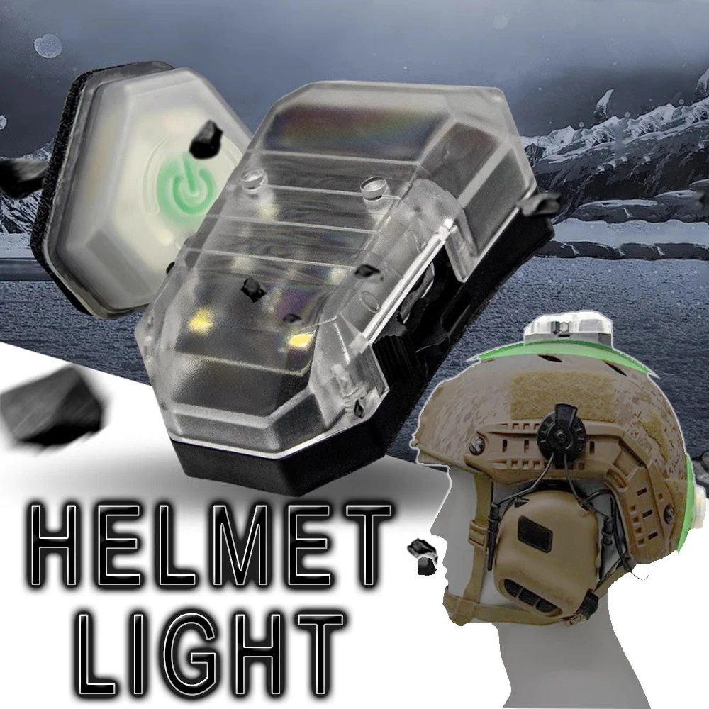 Tactical Helmet Light IPX8 Waterproof Shock-Resistant Survival LED Light Multi-Function Strobe Light IR Light for CS Camping