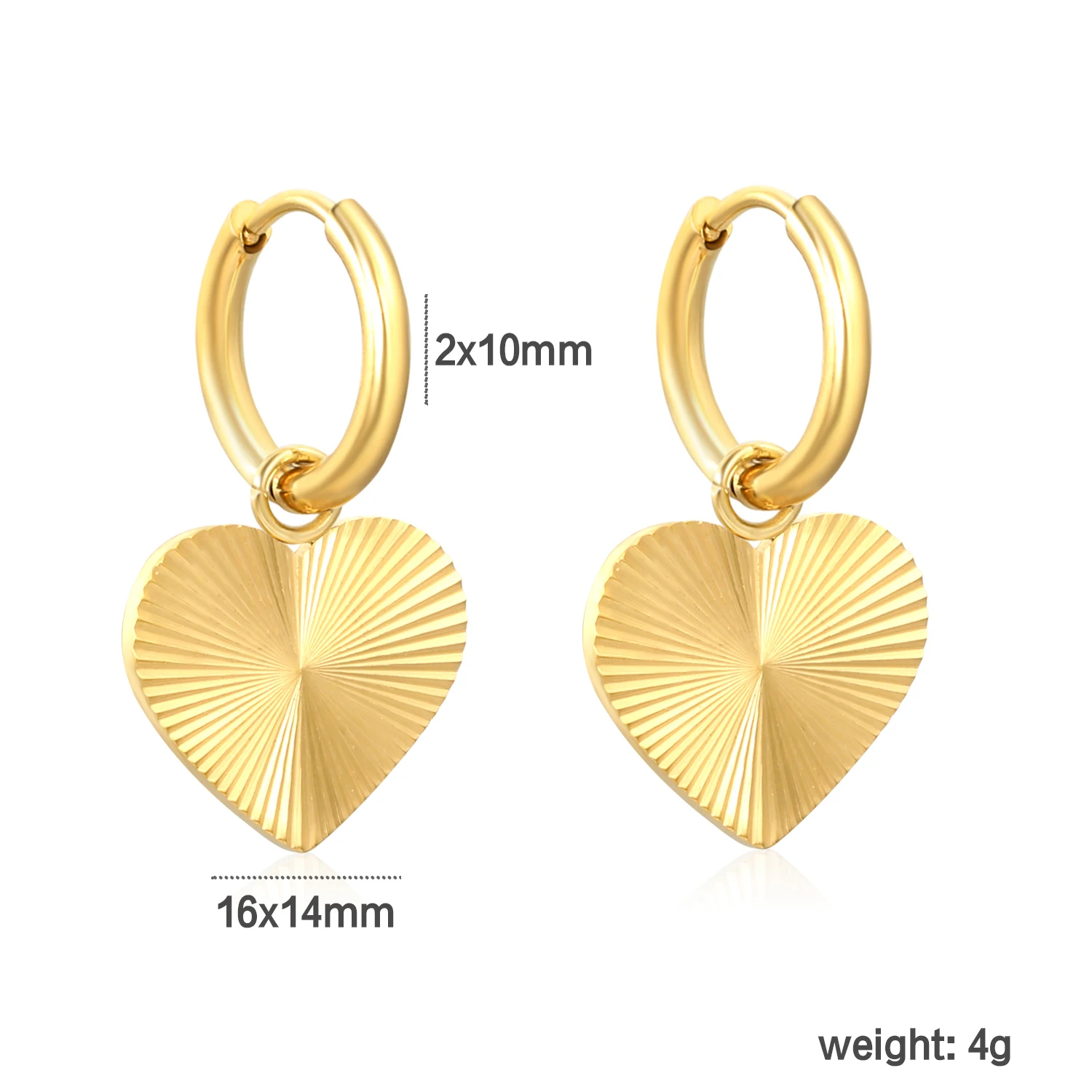 LUXUSTEEL Flower Heart Hoop Earrings for Women Stainless Steel Korean Fashion Fan-Shaped Drop Earrings Jewelry Party Giftt