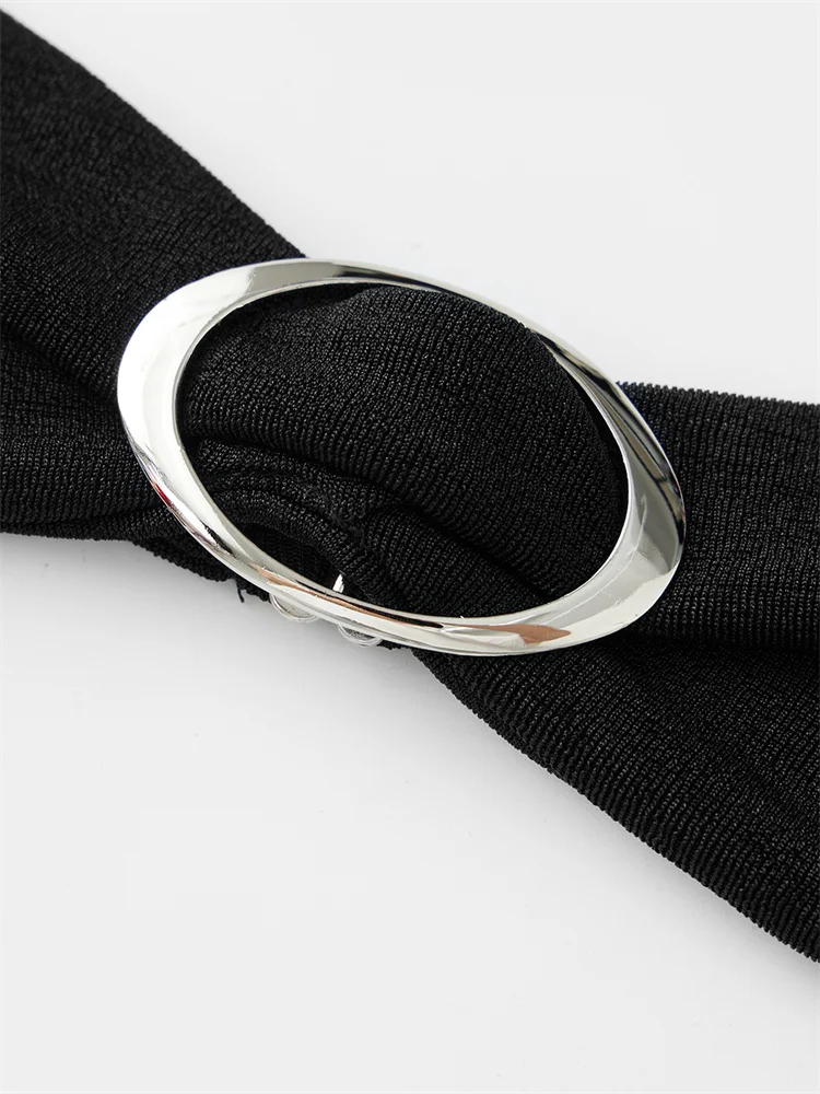 CHRONSTYLE Mini abito corto trasparente in rete trasparente da donna Summer Party Clubwear Abito senza schienale con spalle scoperte e reggiseno