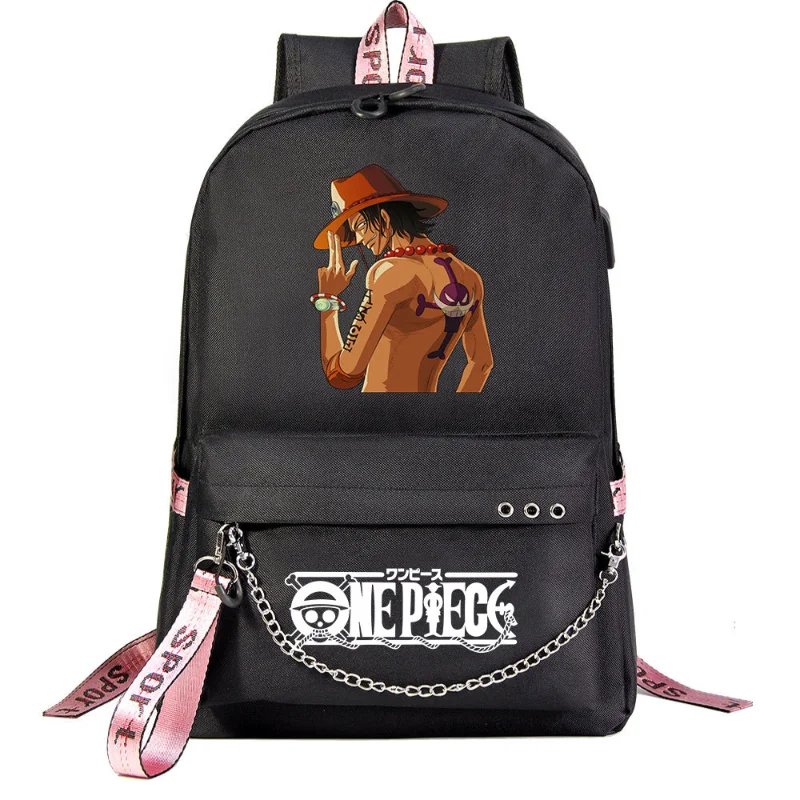 One Piece New Luffy Student Schoolbag Waterproof Shoulder Pad Large Capacity Lightweight Cartoon Casual Backpack