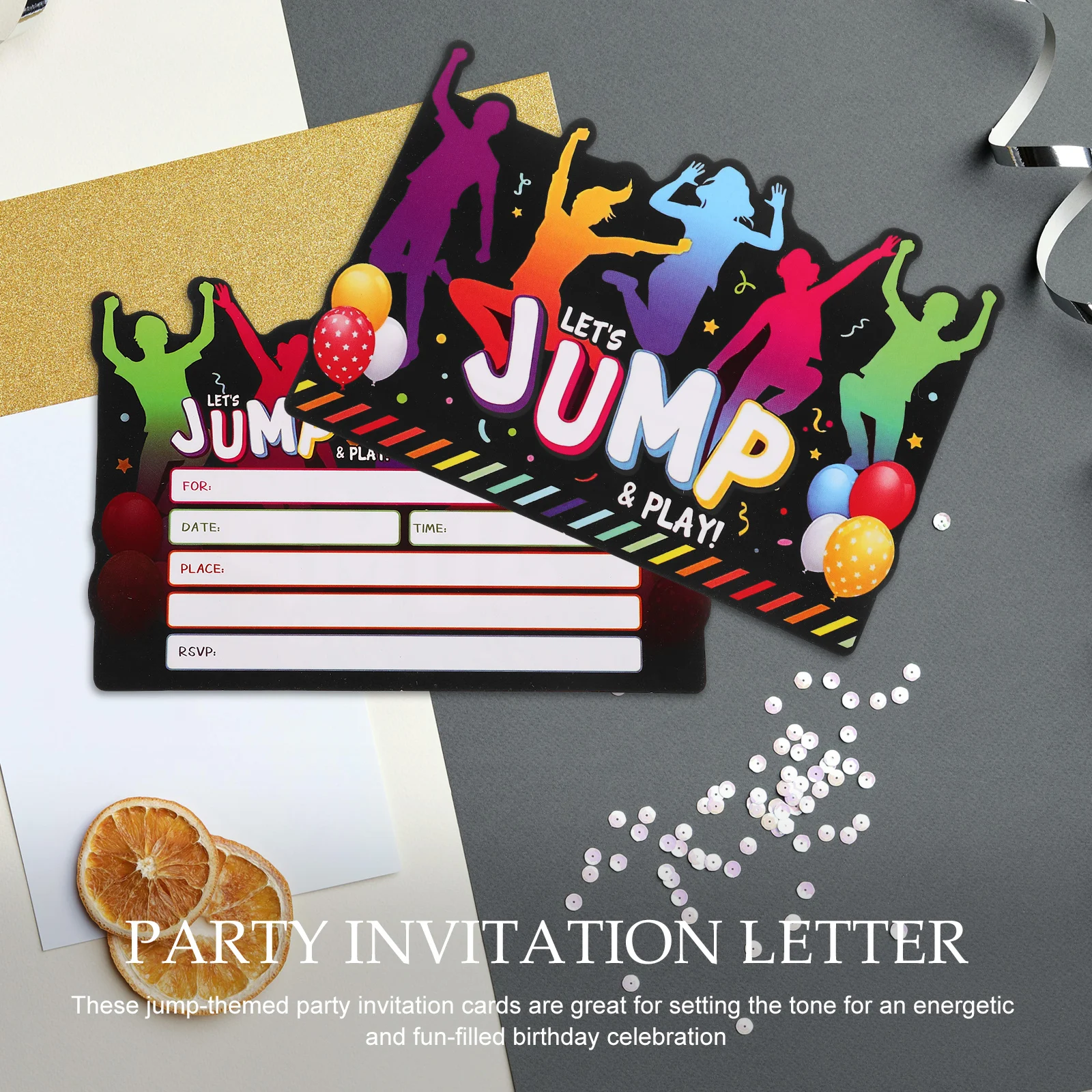 

12 Sets Birthday Party Invitation Cards Bounce Theme Boys Girls Event Ticket Decorations Cardstock Halloween