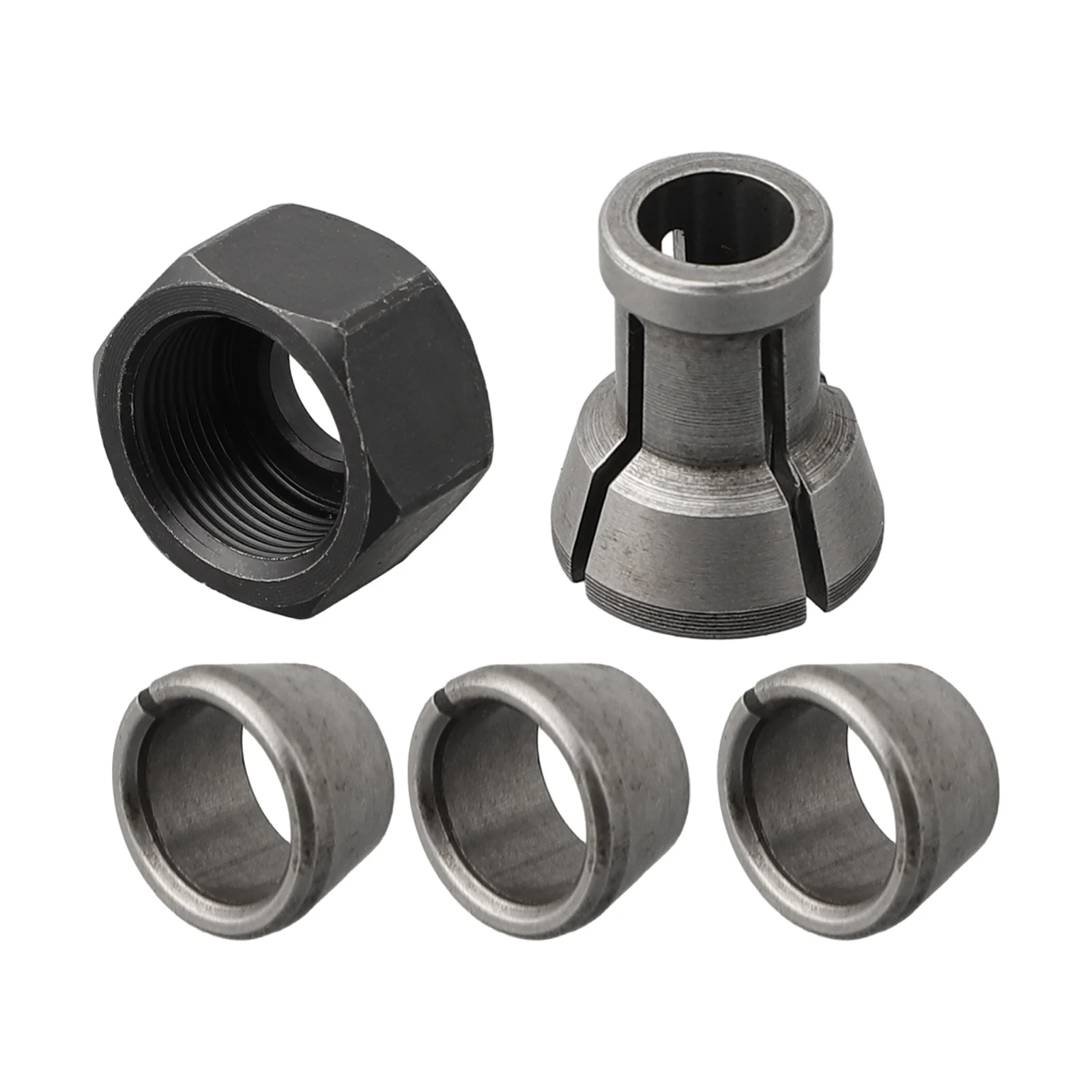 1pc/2pc/5pc adaptador de mandril de pinça m17 6/6.35/8/10mm com porca gravura máquina de corte roteador bit accessor adaptador de mandril de pinça