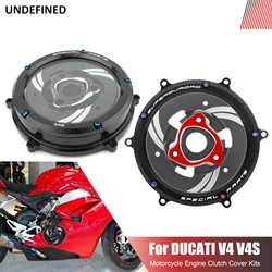 Black Clutch Cover Engine Racing Spring Protector Guard Pressure Plate Kit For Ducati Panigale V4 V4S Speciale Corse 18-2023