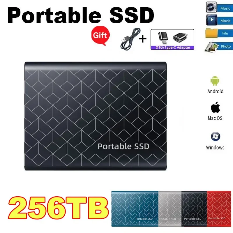 2024 SSD External Hard Drive Portable 2TB Mobile Solid State Drive External Mini Hard Disk for Laptop/MAC/Desktop New