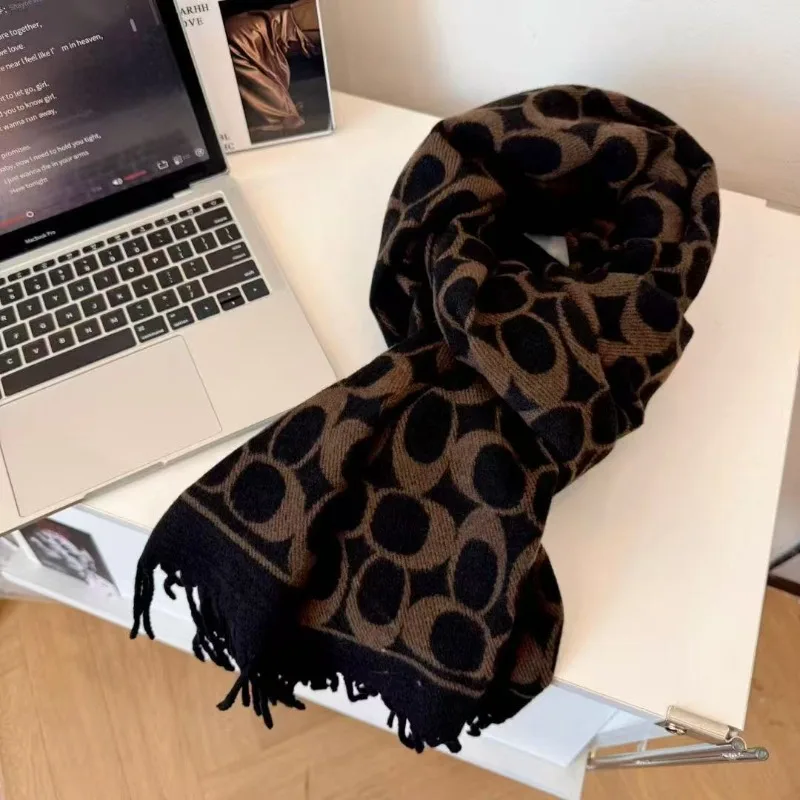 Écharpe d'hiver Double face épaisse en Faux cachemire pour femme, châle en peluche douce doublée de polaire avec longue frange, nouvelle collection 2025