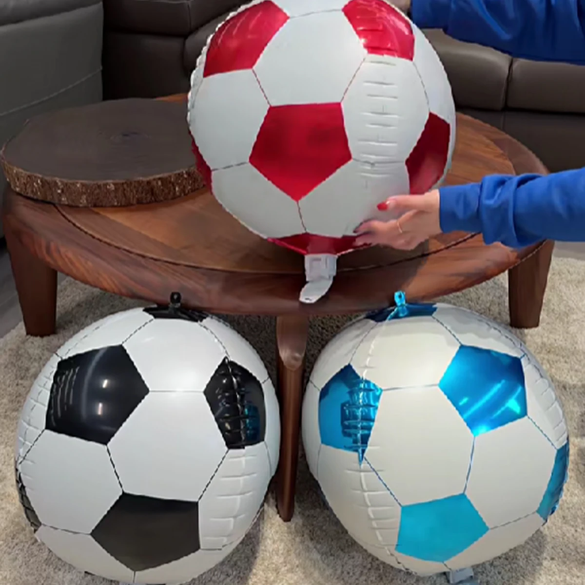1/3 Stück 22 Zoll 4D Fußball-Folienballons Fußball-Party-Zubehör Fußball-Themen Geburtstagsparty-Dekoration Fußball-Fan-Artikel