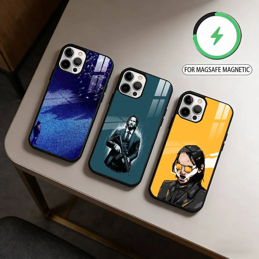 

Film J-John W-Wick B-Bab Magnetic For Magsafe Wireless Charging Phone Case For iPhone17,16,15,14,13,12,11 Plus,Pro Max