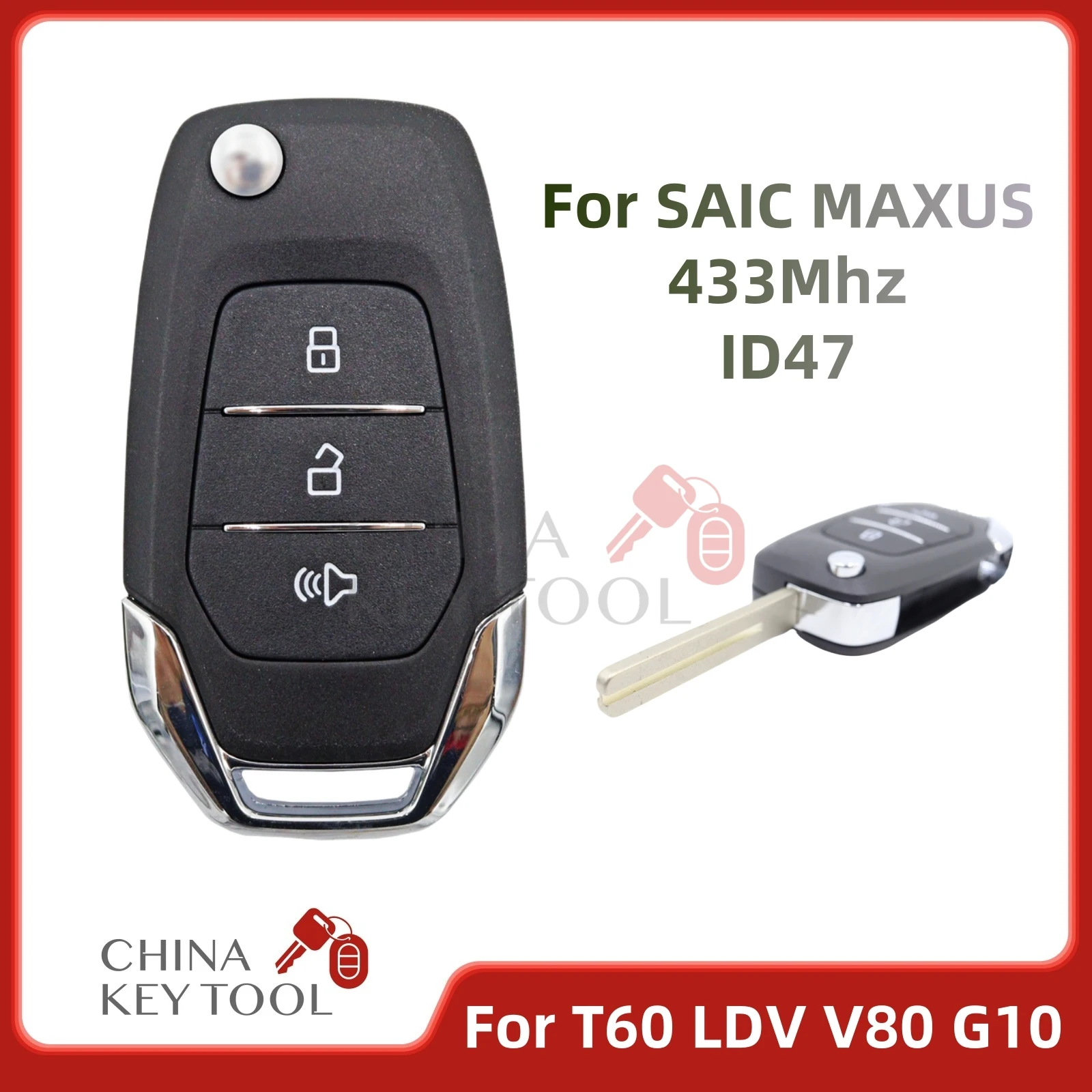 

Для автомобильного дистанционного ключа sаик MAXUS 433 МГц с чипом ID47 Pick up T60 LDV V80 G10 FOB CN032004