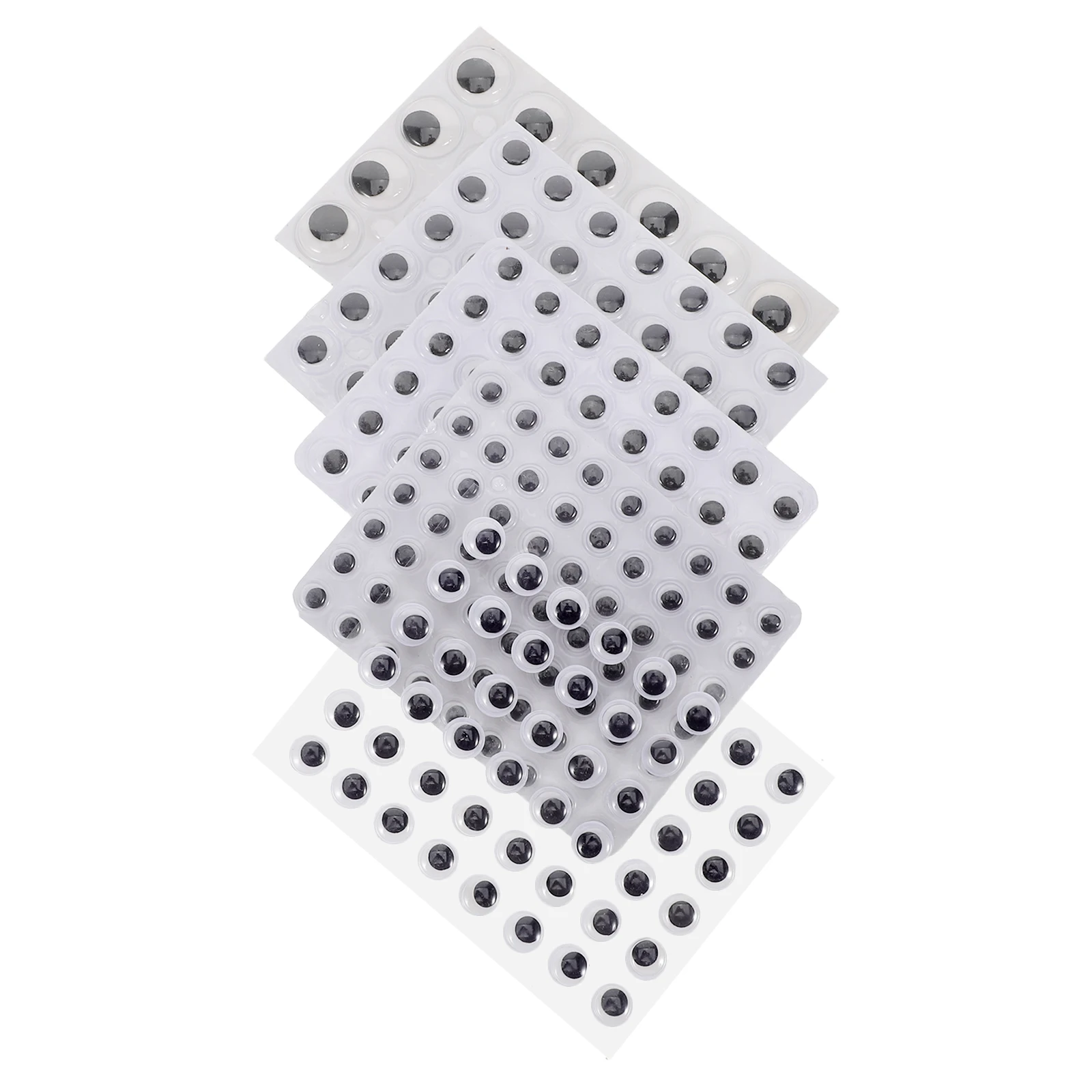 

5 Sheets Self Adhesive Googly Eyes Black White Plastic Wiggle Eyes For Crafts Diy Decor Stuffed Animals Making Craft Supplies