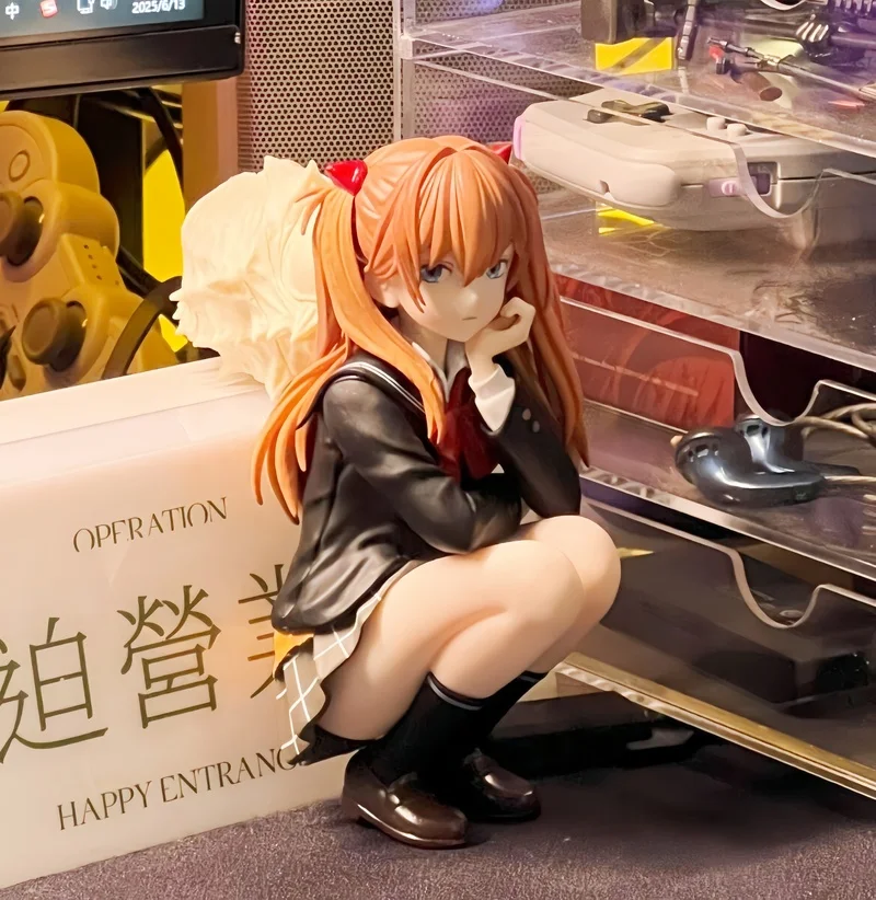 Anime NEON GENESIS EVANGELION EVA Asuka Langley Soryu cute Figure College Style Model Pc Case Decoration Toys Gift