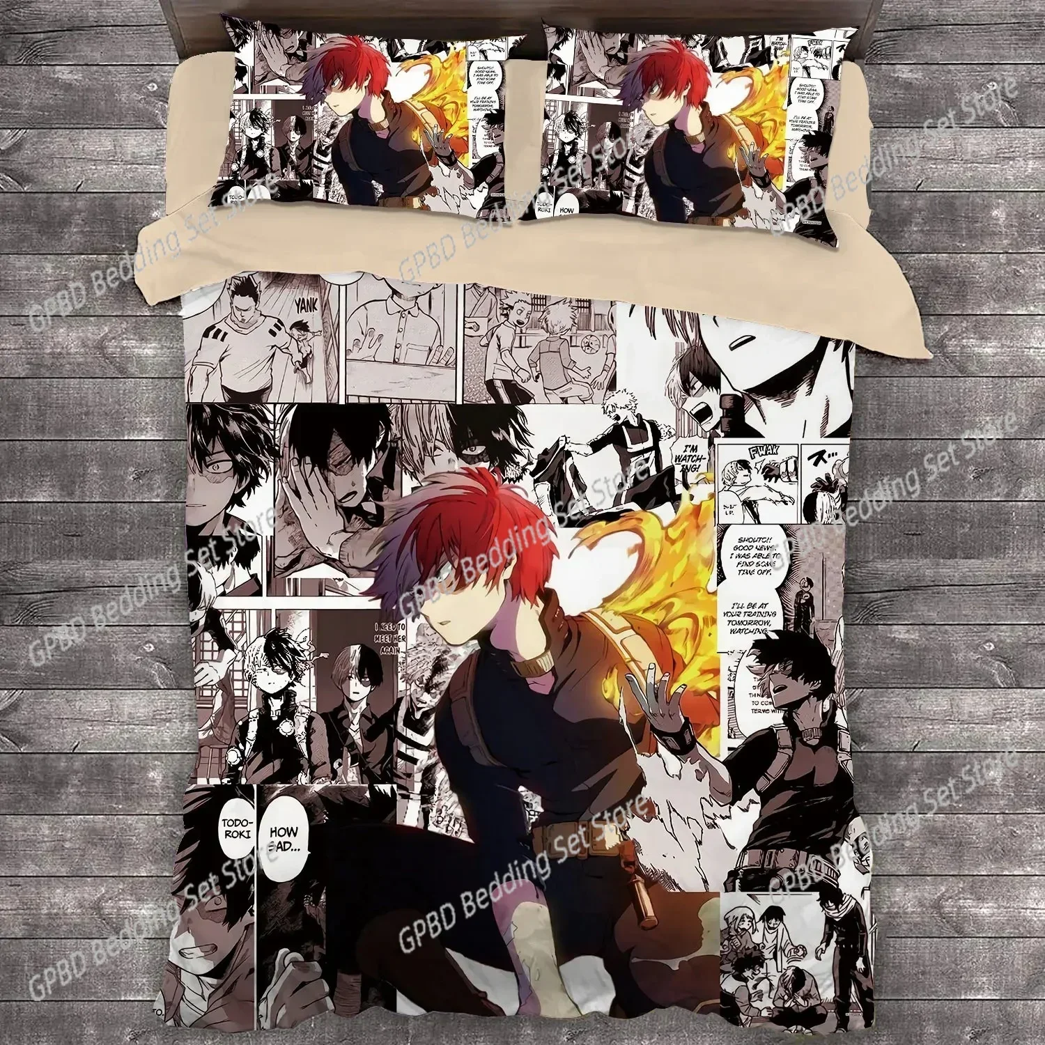 

Popular 3D Printed Anime My Hero Academia Bedding Set Bedroom Soft Modern Bedspreads Comefortable Duvet Cover Quilt Pillowcase