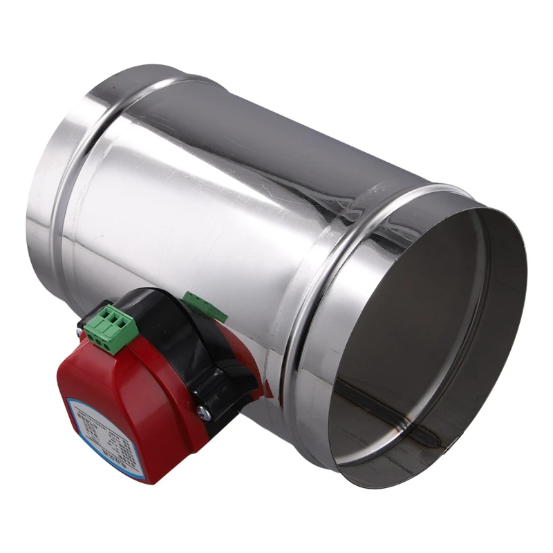 ABYN-125Mm Stainless Steel Electric Air Duct Damper Valve HVAC Air Ducting Motorized Air Damper AC220V Actuator Drive