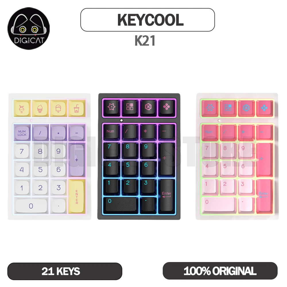 

Keycool K21 Keypad 3Mode USB/2.4G/Bluetooth Wireless Keyboards 21Keys Customization Number Pad For Pc Computer Accessories Gifts