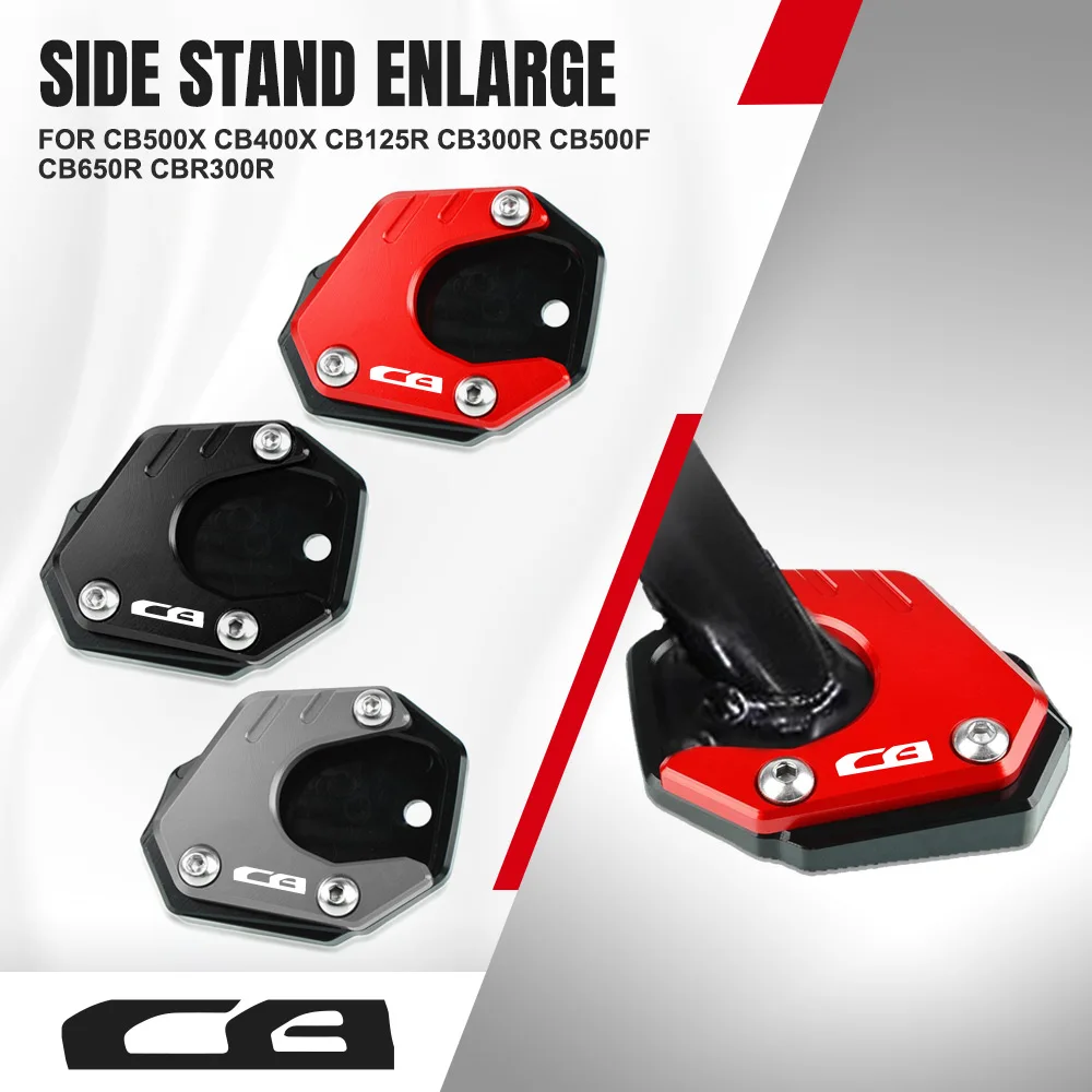 

For HONDA CB500X CB400X CB125R CB300R CB500F CB650R CBR300R Motorcycle Kickstand Side Stand Extension Pad Foot Plate Bracket