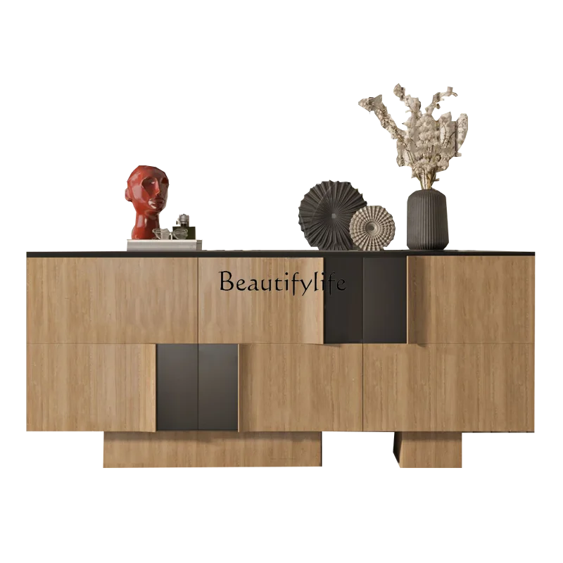 

Retro dining side cabinet simple light luxury storage designer entry porch cabinet multi-functional storage storage