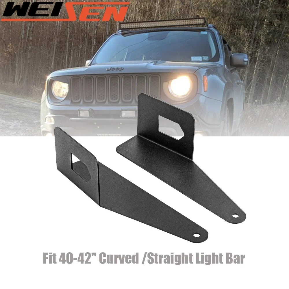 42'' LED LIGHT BAR Upper Roof Rails Mounting Bracket Lamp Holder Solid Steel For Jeep Renegade BU 2015-2023 Auto Accessories