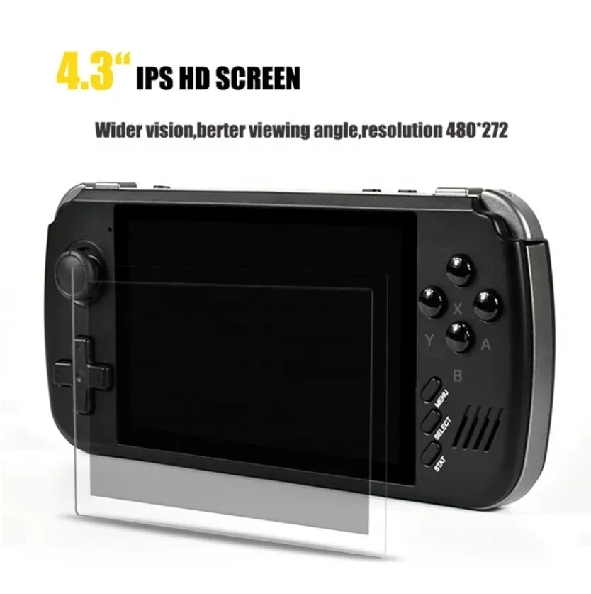 X39 Retro เครื่องเล่นเกมพกพาโอเพ่นซอร์ส 6000 + เกมคอนโซล 4.3 นิ้วหน้าจอ IPS 2500mAh Gamepad 32G 64G