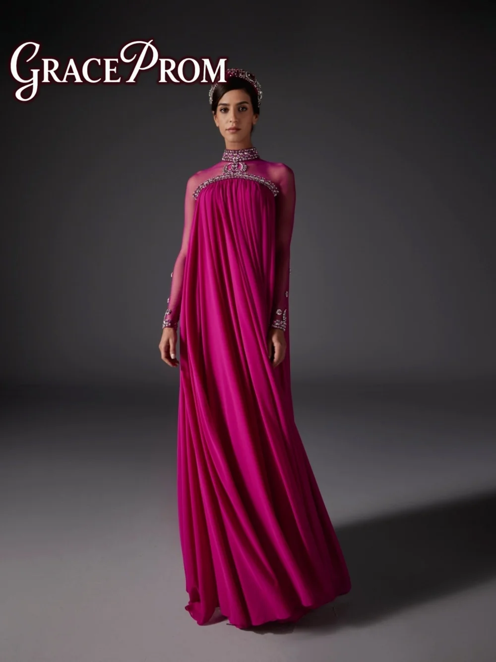 

Opulent Floral Appliqué Evening Dress 2026 Dazzling Mint Green Red Carpet Gown Elegant Long Sleeve Floor Length Prom Gown فسا