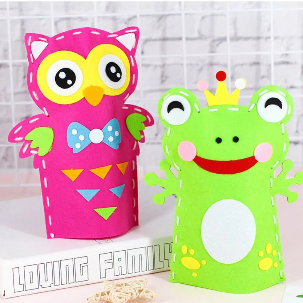 Marionetas de mano educativas no tejidas, animales de plástico, manualidades DIY, juguetes, material didáctico de nailon, herramientas de enseñanza para guardería, cumpleaños