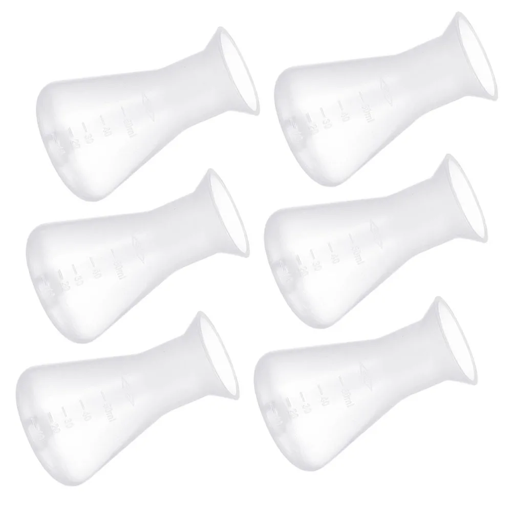 

6pcs 50Ml Plastic Conical Flask Clear Scale Laboratory Equipment For Chemistry Experiment Erlenmeyer Flask Lab Tool