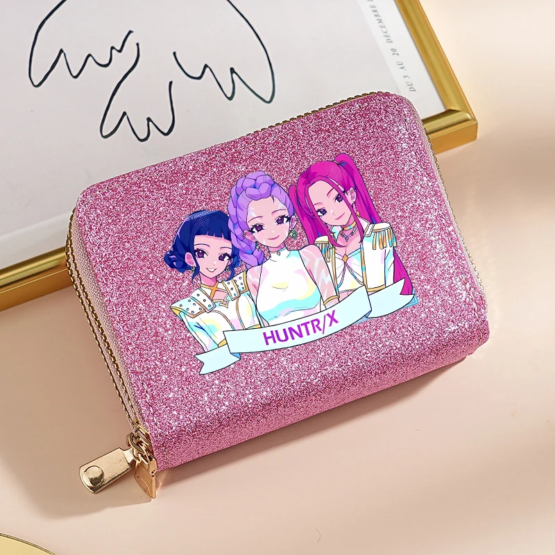 جديد KPop شيطان الصيادين الاطفال المحفظة أنيمي طباعة محفظة نسائية للعملات المعدنية الفتيات الكرتون المحمولة مفتاح المال تخزين أكياس الأطفال هدايا عيد ميلاد