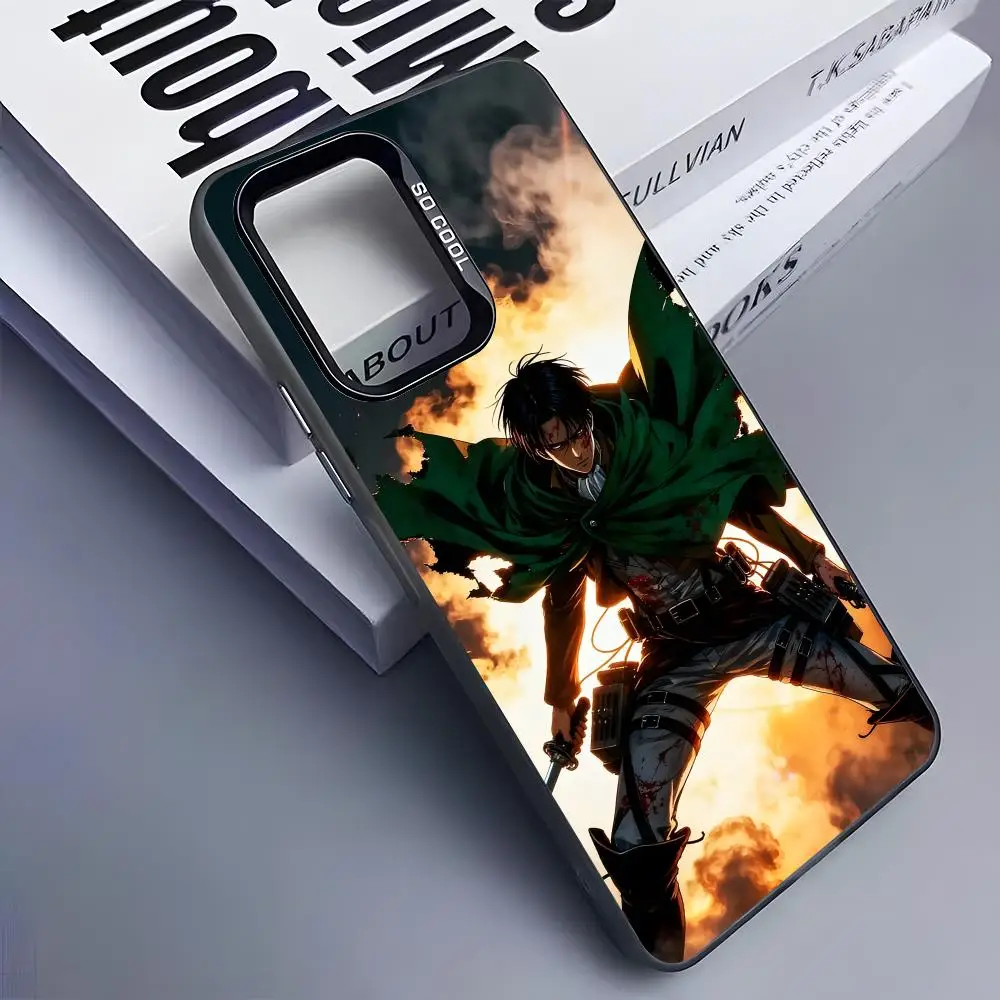AOT Levi Ackerman Phone Case for Samsung Galaxy S26 S25 S24 S23 S22 S21 S20 Note20 Plus Ultra Colorful Silver Cover