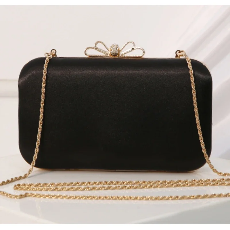 Bolso de mano para fiesta de boda de estilo chino, bolsos de noche con bordado de flores para mujer, bolso de mano cuadrado dorado y negro y bolso de satén