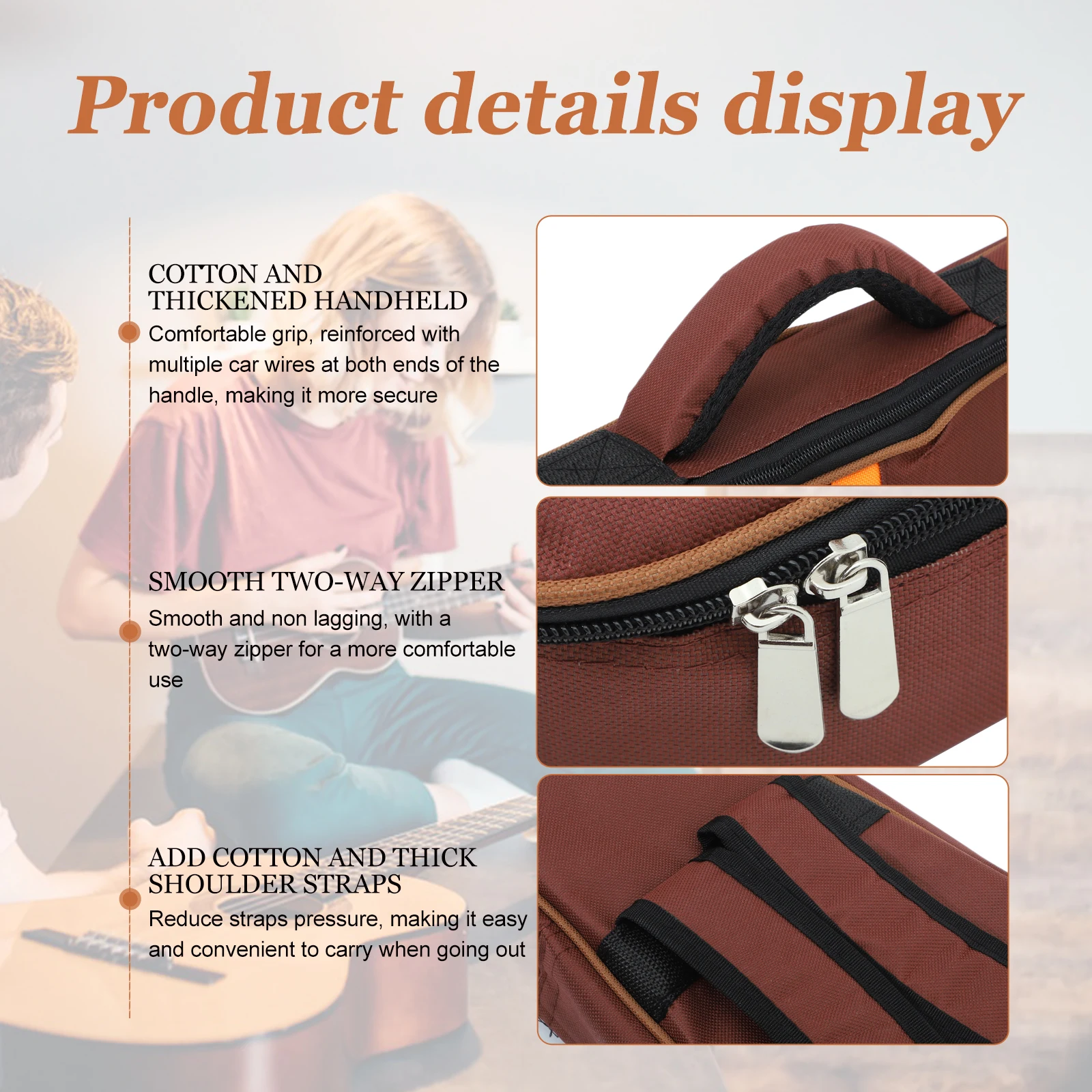 

Ukulele Bag Pouch Carry Concert Case Carrying Backpack Storage Bags Guitar Protective