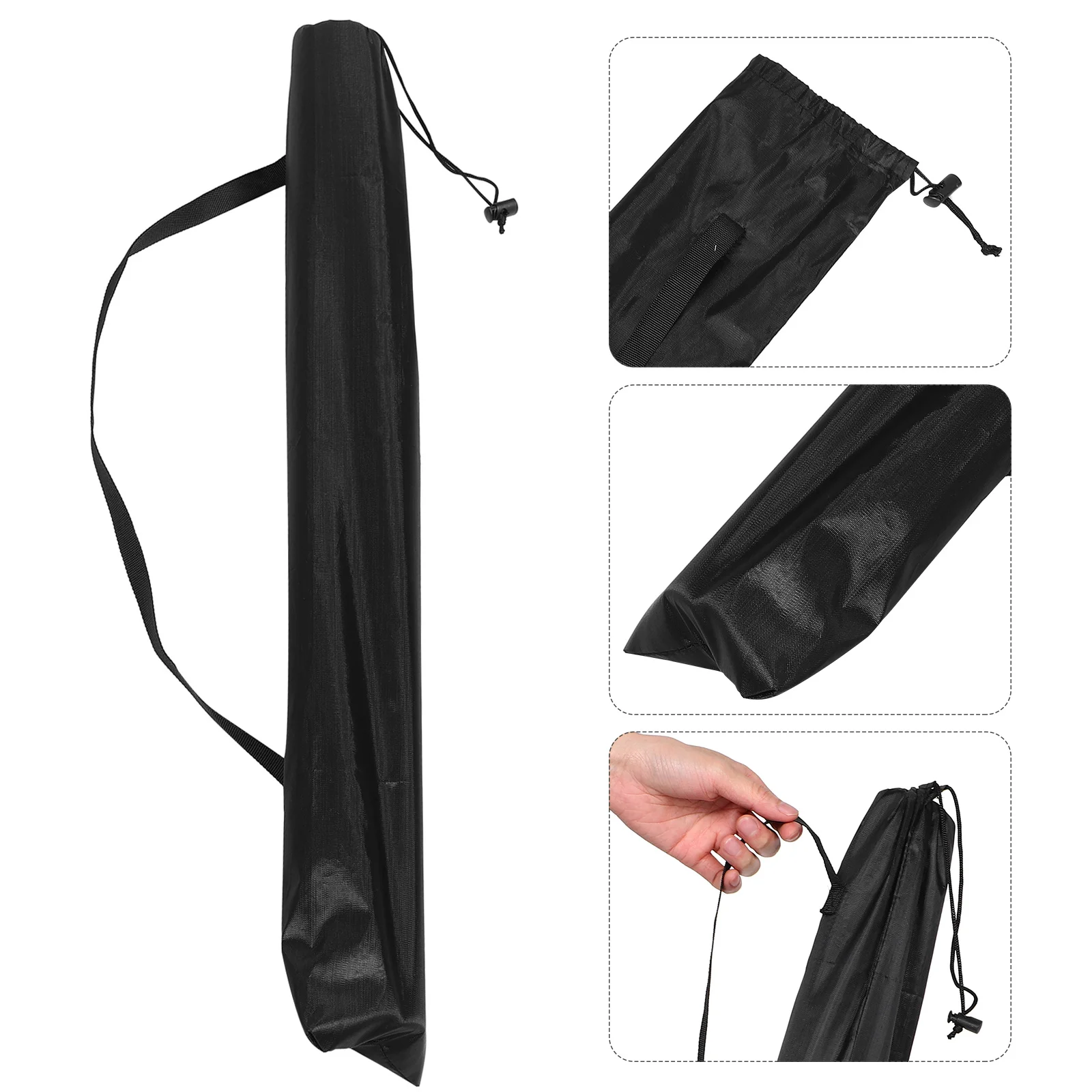 

1pc Hiking Pole Storage Bag Black Nylon Large Capacity Portable Trekking Stick Organizer Outdoor Camping Fishing Rod Holder Case