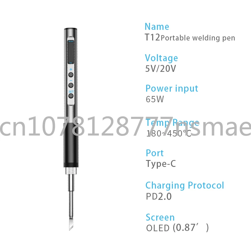 

Portable T12 Electric Soldering Iron PD 65W DC 72W CNC Metal Body Temperature Adjustable Solder Welding Station Fast Heating